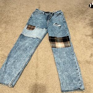 Flannel- Patched Jeans